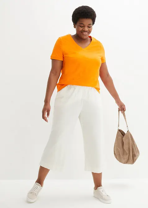 Vadl&aring;nga culotter i linnemix, bonprix