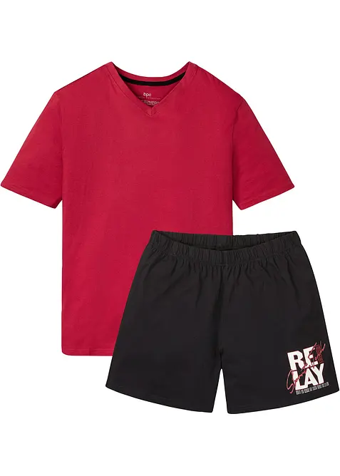 Pyjamas med shorts (2 delar), ekologisk bomull, bonprix
