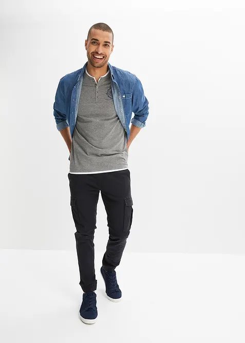 Kort&auml;rmad farfarstr&ouml;ja med bomull (2-pack), bonprix