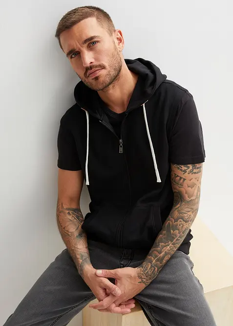 Trik&aring;v&auml;st med huva i mjuk bomullsmix, bonprix