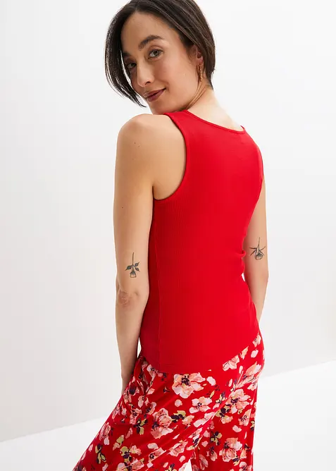 Ribbstickat linne i ekologisk bomull (2-pack), bonprix