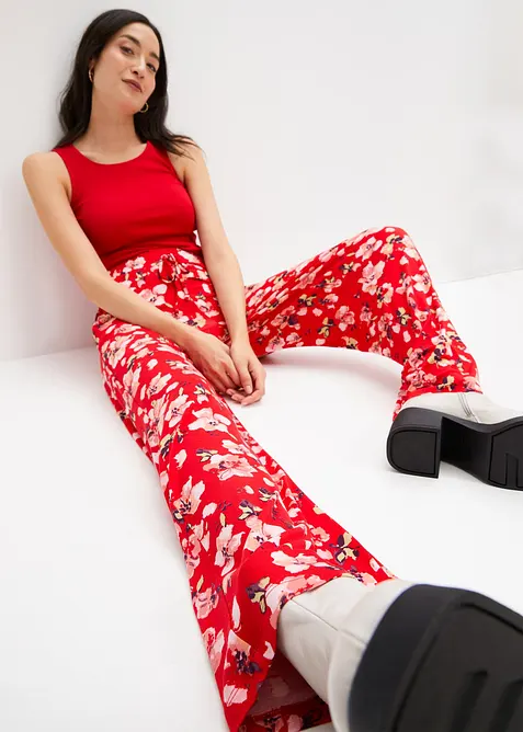 Ribbstickat linne i ekologisk bomull (2-pack), bonprix