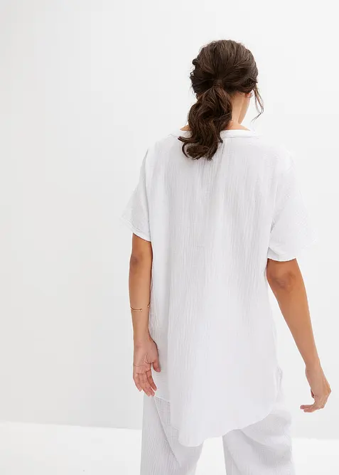 Lång muslintunika i ren bomull, bonprix