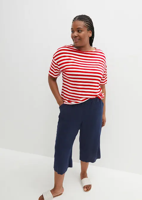 Vadl&aring;nga culotter i linnemix, bonprix