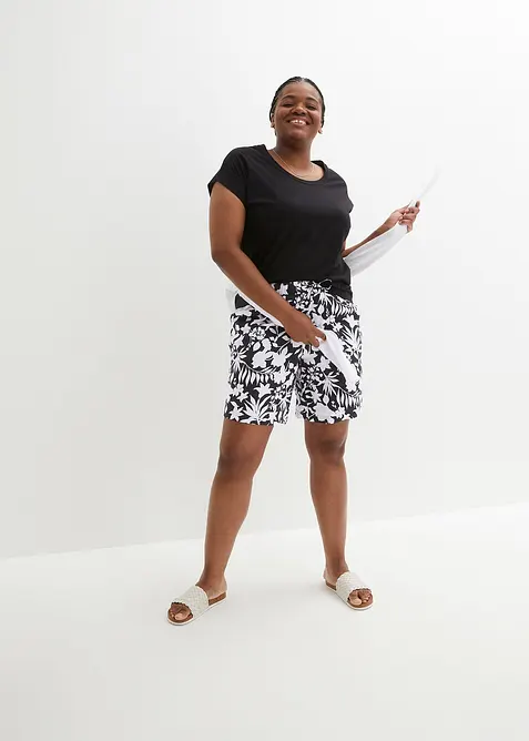 Vida viskosshorts med bekv&auml;m h&ouml;g midja, bonprix