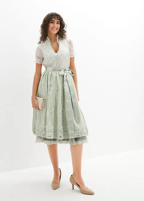 Dirndl med jacquard och broderi (2 delar), bonprix