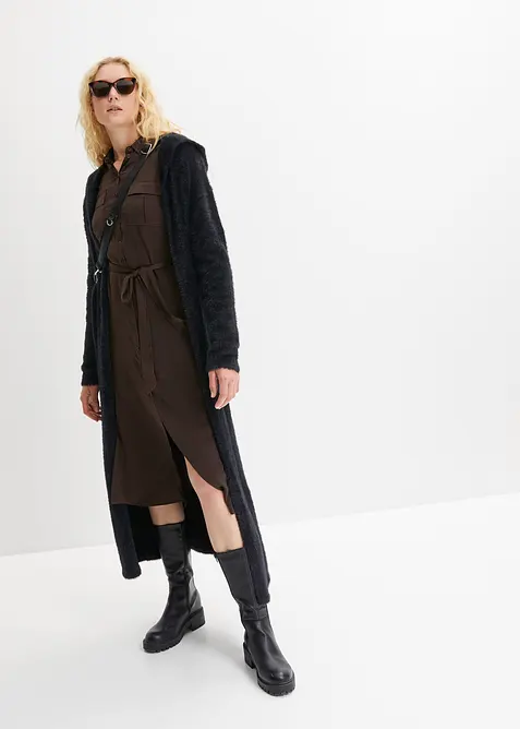 Cardigan i mjukt fluffgarn, bonprix