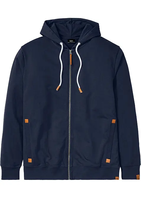 Munkjacka med detaljer i skinnimitation, bonprix