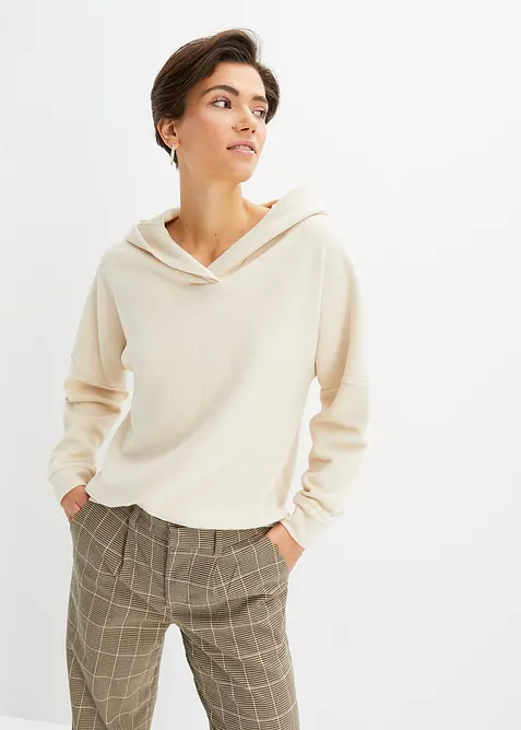 Sweatshirt med huva, normal passform, bonprix
