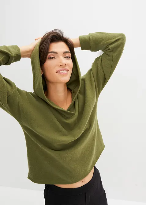 Sweatshirt med huva, normal passform, bonprix