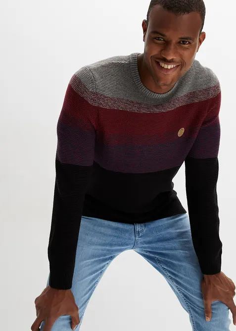 Finstickad tröja med olika färgnyanser, bonprix