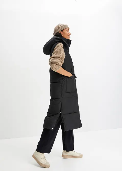 Vadderad t&auml;ckv&auml;st med avtagbar huva i &aring;tervunnen polyester, bonprix