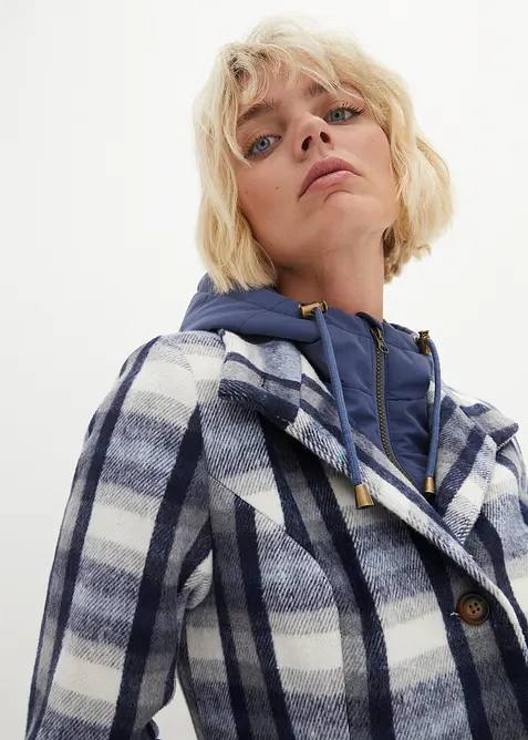 Kort vinterkappa med 2-i-1-look, bonprix