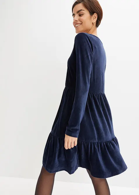 Minikl&auml;nning av elastisk sammet, bonprix