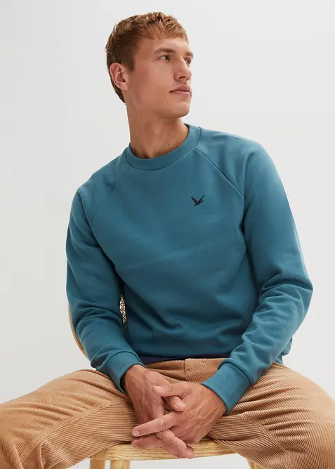 Sweatshirt med &aring;tervunnen polyester och raglan&auml;rmar, bonprix