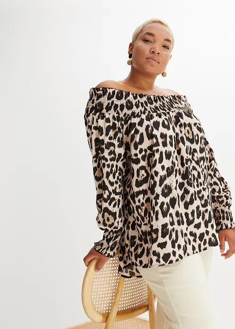 Blus som &auml;r l&auml;ngre bak &auml;n fram, bonprix