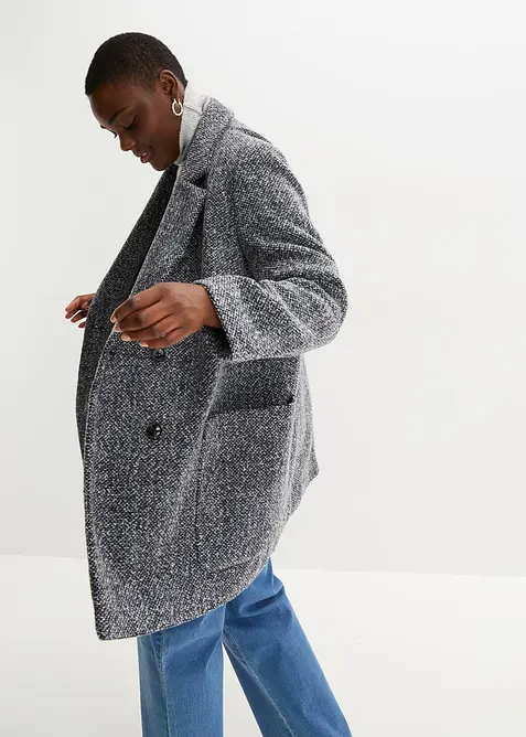 Kort kappa med yllelook, bonprix