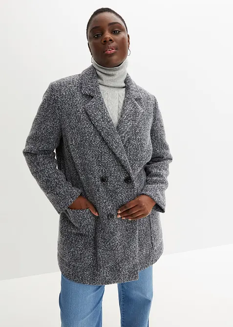 Kort kappa med yllelook, bonprix