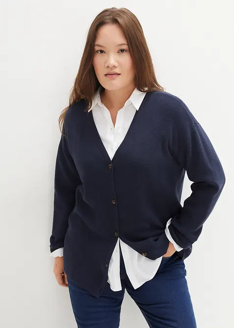 Finstickad cardigan, bonprix