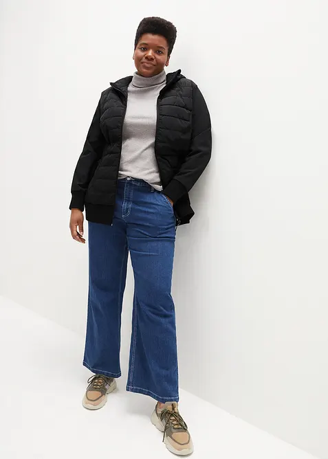 Vattenavvisande hybridtäckjacka i materialmix, bonprix