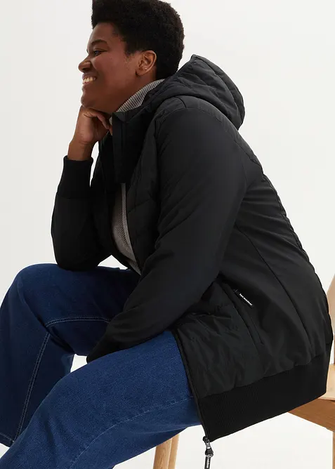 Vattenavvisande hybridtäckjacka i materialmix, bonprix