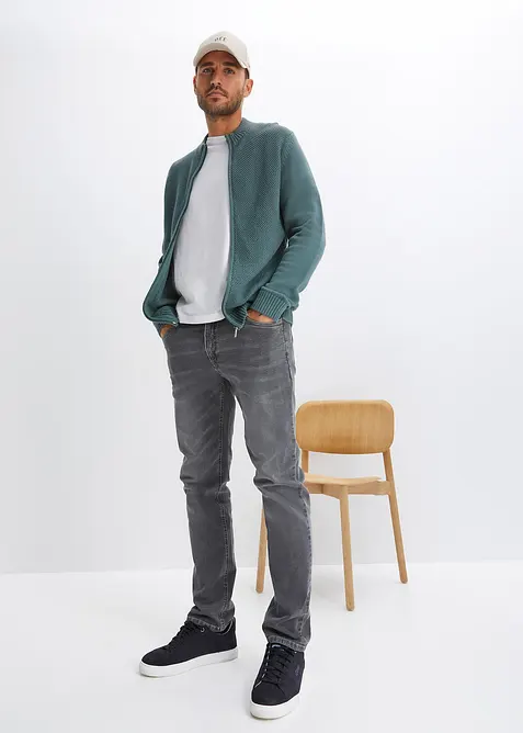 Finstickad cardigan av bomull, bonprix