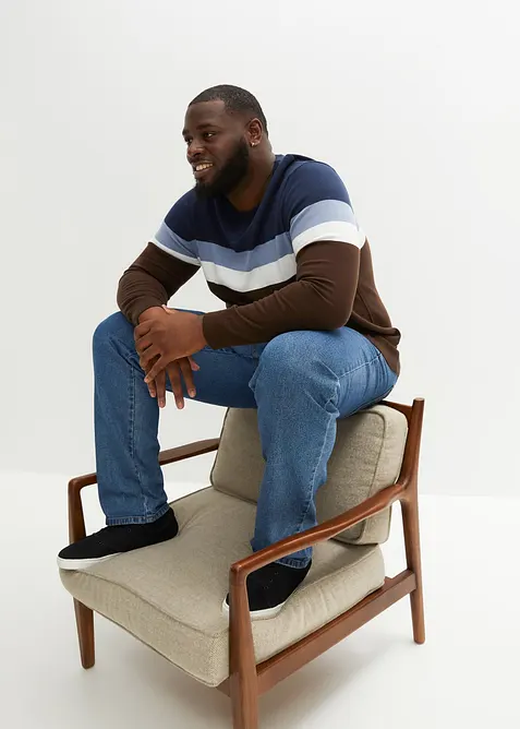 Tröja med colour blocking-look och bomull, bonprix