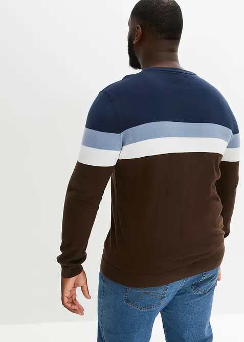 Tröja med colour blocking-look och bomull, bonprix