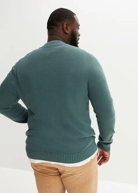 Finstickad cardigan av bomull, bonprix