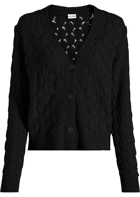 Hålmönstrad cardigan, bonprix