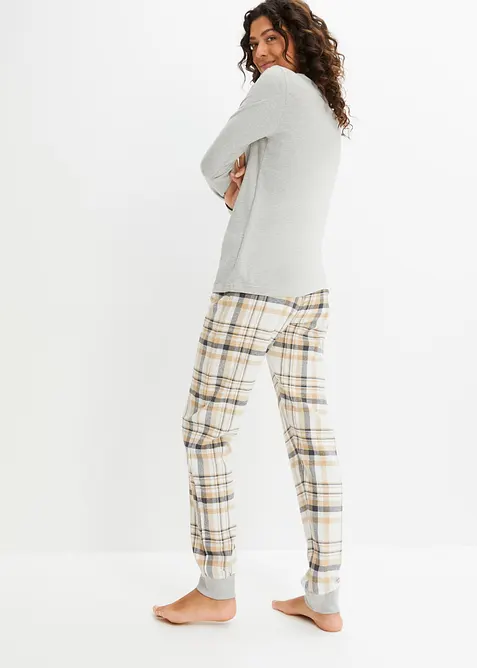 Pyjamas med flanellbyxa, bonprix