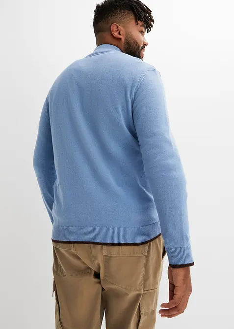 Tröja med krage och dragkedja i återvunnet material, bonprix