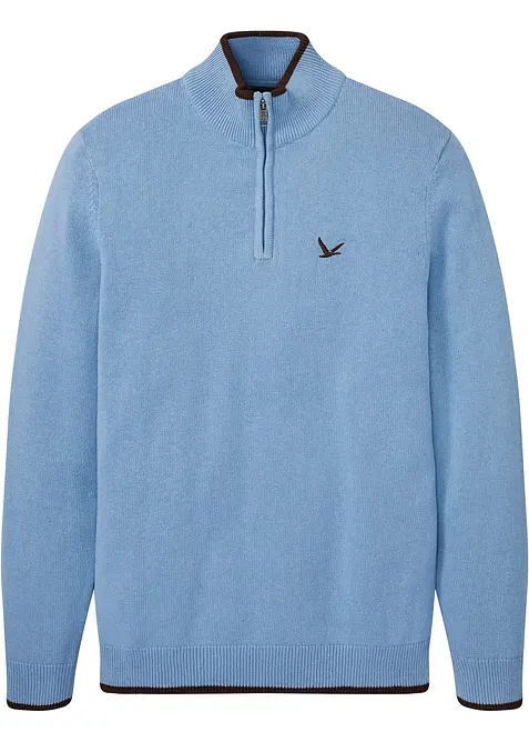 Tröja med krage och dragkedja i återvunnet material, bonprix