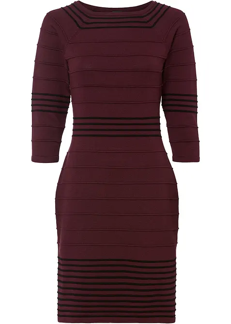 Stickad klänning i mjuk viskosmix, bonprix