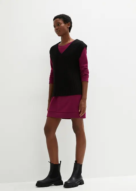 Klänning av mjuk frotté, bonprix