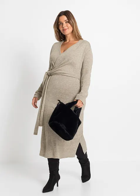 Mellanlång stickad klänning, bonprix