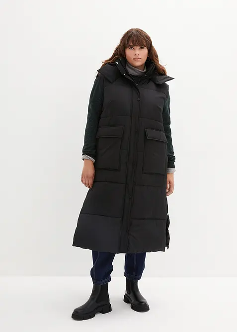 Vadderad t&auml;ckv&auml;st med avtagbar huva i &aring;tervunnen polyester, bonprix