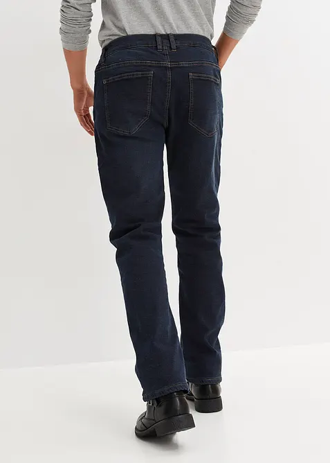Fodrade jeans med stretch och resårlinning, Straight, bonprix