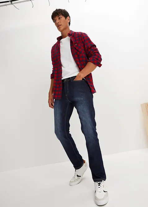 Stretchiga, fodrade jeans, Regular Fit, Straight, bonprix