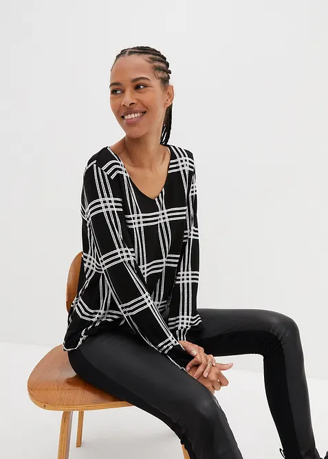 L&aring;ng&auml;rmad topp med res&aring;r i nederkanten, bonprix