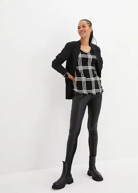 L&aring;ng&auml;rmad topp med res&aring;r i nederkanten, bonprix