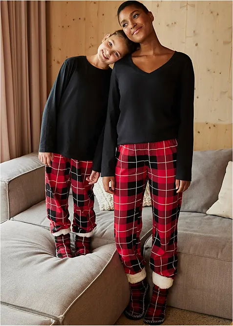 Pyjamas i ekologisk bomull (3 delar), bonprix