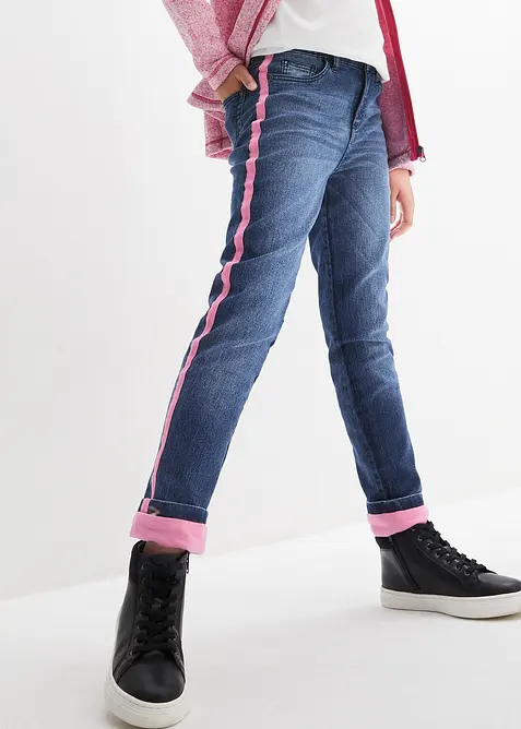 Termojeans med jerseyfoder, Mid Waist, bonprix