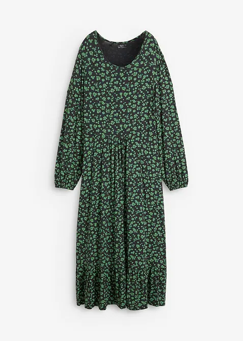 Jerseyklänning i böljande viskosmix, bonprix