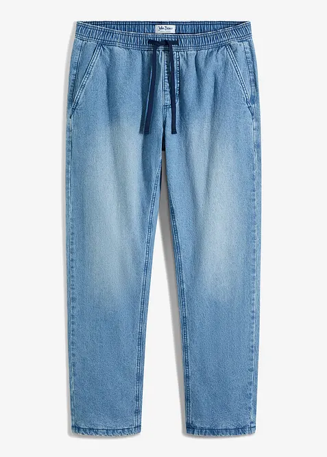 Fodrade jeans med stretch och resårlinning, Straight, bonprix