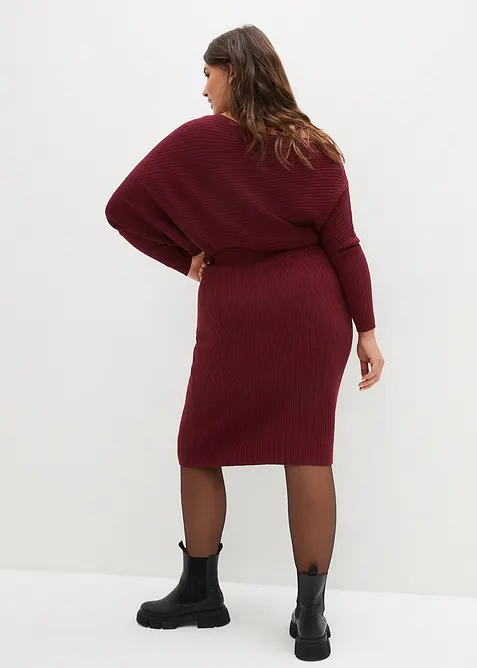 Stickad kjol i mjuk viskosmix, bonprix