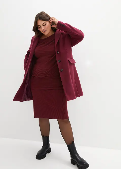 Stickad kjol i mjuk viskosmix, bonprix