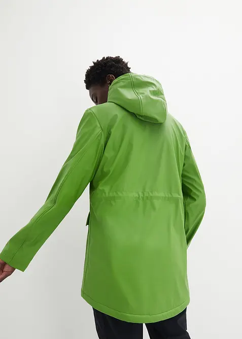 Regnjacka med teddyfoder gjord av ett vattent&auml;tt material, bonprix