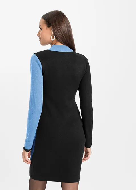 Stickad jacquardkl&auml;nning med moderna r&auml;nder, bonprix