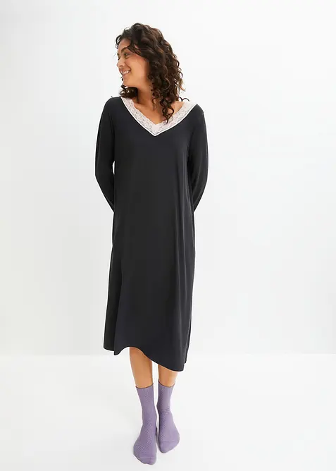 Långt nattlinne av mjuk viskosmix, bonprix